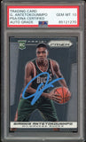 2013 Panini Prizm #290 Giannis Antetokounmpo RC On Card PSA/DNA Auto GEM MINT 10
