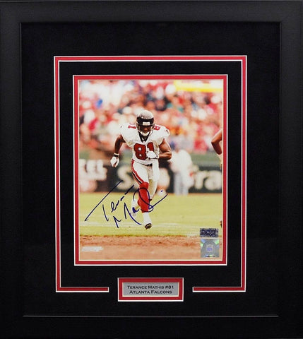 TERANCE MATHIS AUTOGRAPHED ATLANTA FALCONS 8x10 FRAMED PHOTO COA