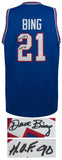 Dave Bing Signed Blue Throwback Custom Basketball Jersey w/HOF'90 (SCHWARTZ COA)