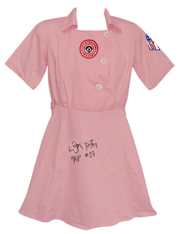 Lori Petty Signed Rockford Peaches Pink Costume Baseball Jersey w/Kit - (SS COA)