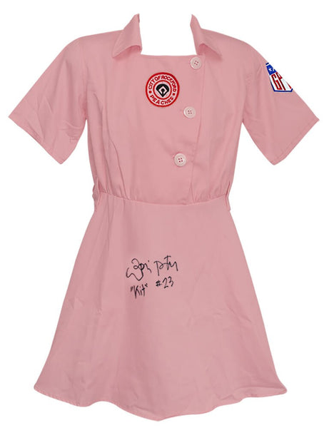Lori Petty Signed Rockford Peaches Pink Costume Baseball Jersey w/Kit - (SS COA)