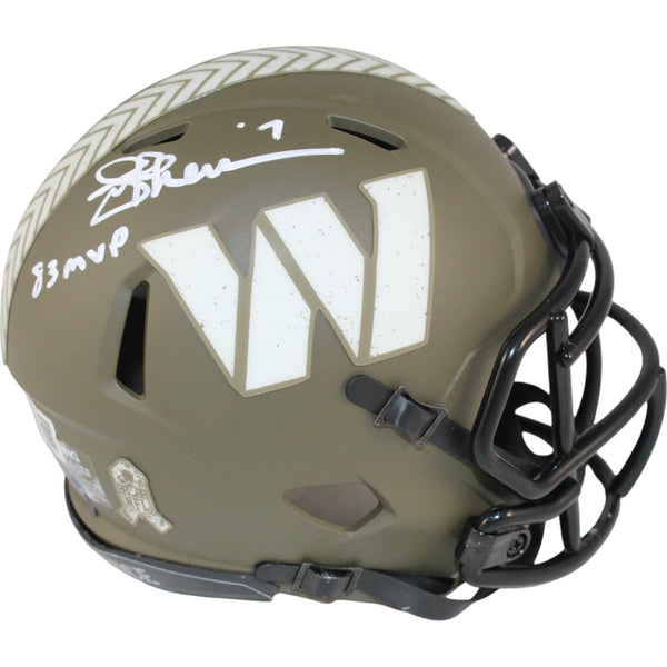 Joe Theismann Signed Washington Commanders 22 STS Mini Helmet MVP Beckett 49701