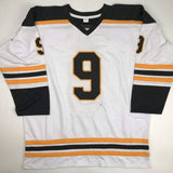 Autographed/Signed Johnny John Bucyk HOF 1981 Boston White Jersey JSA COA