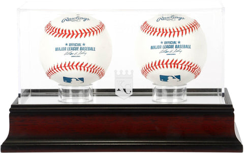 Kansas City Royals Mahogany 2-Baseball Display Case