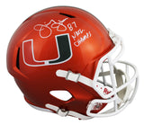 Miami Jimmy Johnson "Nat'l Champs" Signed Flash F/S Speed Rep Helmet W/ Case BAS