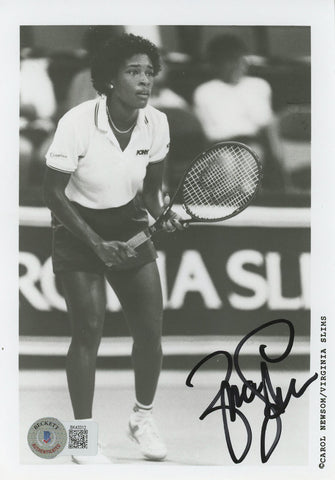 Zina Garrison Authentic Signed 5x7.25 Black & White Photo BAS #BK43312