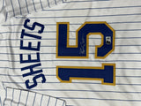 BEN SHEETS Signed Custom Replica Brewers Pinstripe Jersey AUTO - BAS