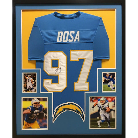 Joey Bosa Autographed Signed Framed Becket Los Angeles Chargers Jersey BAS