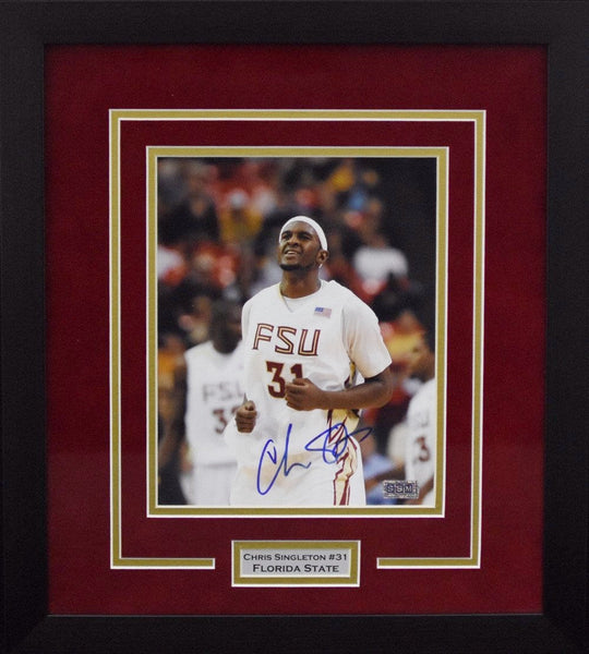 CHRIS SINGLETON AUTOGRAPHED FLORIDA STATE SEMINOLES FRAMED 8x10 PHOTO COA
