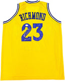 WARRIORS MITCH RICHMOND AUTOGRAPHED YELLOW JERSEY HOF 2014 BECKETT 232590