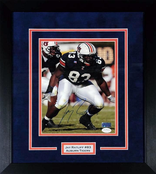 JAY RATLIFF AUTOGRAPHED AUBURN TIGERS 8x10 FRAMED PHOTO COA