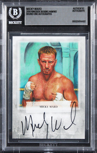 Micky Ward Signed 2010 Ringside Boxing Round One Autographs #AMW2 Card BAS Slab