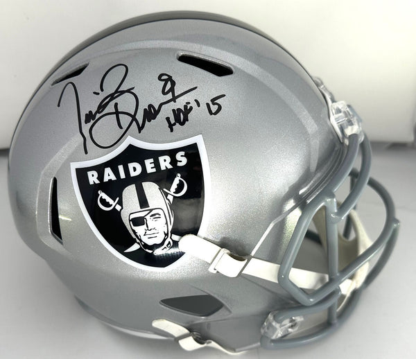 Raiders TIM BROWN Signed Full Size Replica Speed Helmet AUTO w/ HOF - BAS