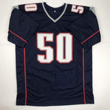 Autographed/Signed Mike Vrabel New England Blue Jersey Beckett BAS COA