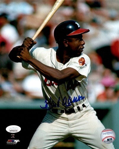 Milw Braves Henry HANK AARON Signed 8x10 Photo #17 AUTO HOF, MVP, WS CHMP - JSA