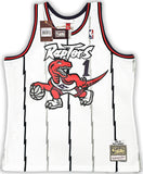 RAPTORS TRACY MCGRADY AUTOGRAPHED WHITE AUTHENTIC M&N 1998-99 JERSEY XL BECKETT