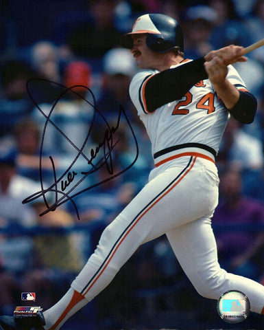 Rick Dempsey Signed Baltimore Orioles Swinging 8x10 Photo - (SCHWARTZ COA)