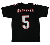 Morten Andersen Signed Atlanta Custom Black Jersey With "HOF 2017" Inscription