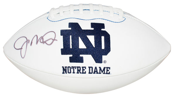 JOE MONTANA AUTOGRAPHED NOTRE DAME IRISH WHITE LOGO FOOTBALL BECKETT
