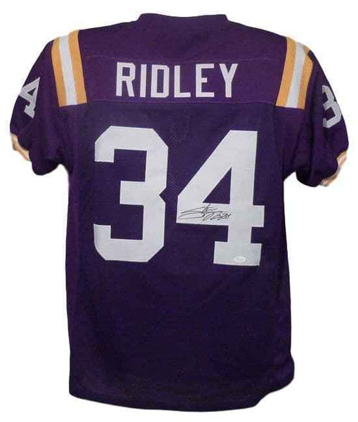 Stevan Ridley Autographed/Signed College Style Purple XL Jersey JSA 12880