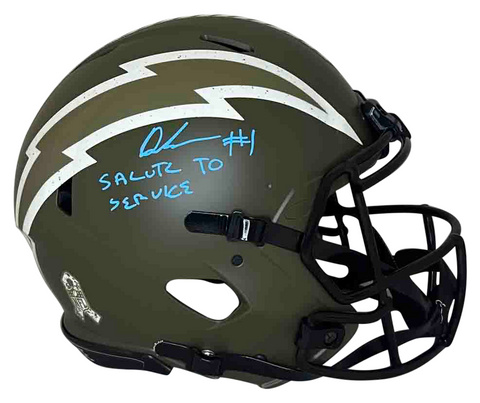 QUENTIN JOHNSTON SIGNED LOS ANGELES CHARGERS SALUTE TO SERVICE AUTHENTIC HELMET