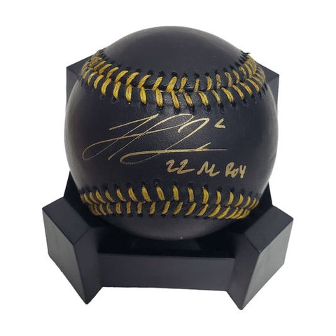 Michael Harris signed Black Major League Baseball w/22 NL ROY Inscription - FAN