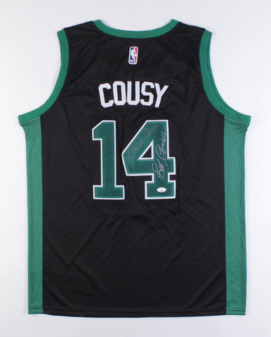 Bob Cousy Signed Boston Celtics Jersey Inscribed "Peace"(JSA COA) 6xNBA Champion