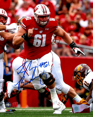 WI Badgers Center TYLER BIADASZ Signed 8X10 Photo #1 AUTO - 2020 Draft Pick