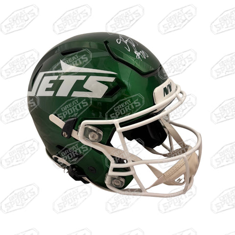 BREECE HALL SIGNED NEW YORK JETS SPEEDFLEX AUTHENTIC HELMET BECKETT QR