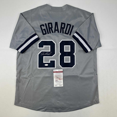 Autographed/Signed Joe Girardi New York Grey Baseball Jersey JSA COA