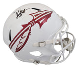 Florida State Keon Coleman Signed White Full Size Speed Rep Helmet BAS Witnessed