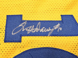 WARRIORS RUN TMC AUTOGRAPHED YELLOW JERSEY 3 SIGS MULLIN HARDAWAY BECKETT 216823