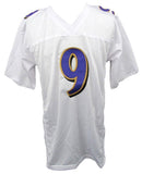 Justin Tucker Signed White Custom Football Jersey Ravens Beckett 184897