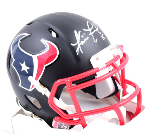 Ka'imi Fairbairn Autographed Texans Flat Black Speed Mini Helmet- Beckett W Holo