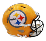 Joe Greene Signed Pittsburgh Steelers Speed Auth Alt Yellow NFL Helmet- "HOF 87"