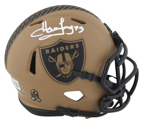 Raiders Howie Long Signed Salute To Service II Speed Mini Helmet BAS Witnessed