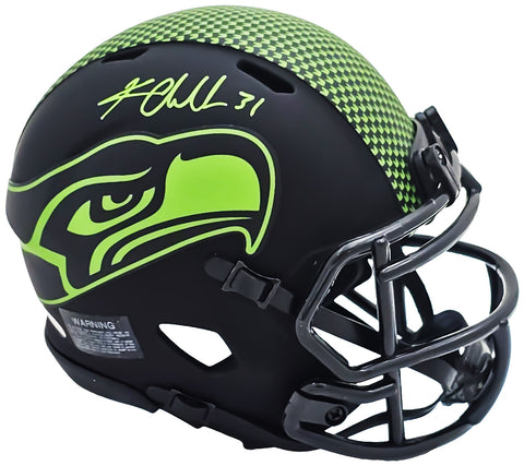 KAM CHANCELLOR AUTOGRAPHED SEAHAWKS ECLIPSE BLACK MINI HELMET MCS HOLO 220826