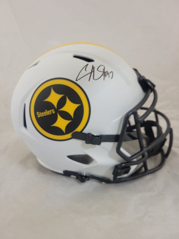 CAM HEYWARD SIGNED PITTSBURGH STEELERS LUNAR ECLIPSE SPEED REPLICA HELMET BAS QR