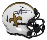 Saints Alvin Kamara Authentic Signed Lunar Speed Mini Helmet BAS Witnessed