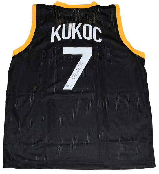 TONI KUKOC SIGNED CROATIA JUGOPLASTIKA #7 BLACK BASKETBALL JERSEY BECKETT