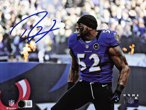 Ray Lewis Autographed/Signed Baltimore Ravens 8x10 Photo Beckett 43825