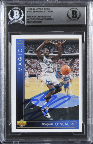 Magic Shaquille O'Neal Authentic Signed 1993 Upper Deck #300 Card BAS Slabbed