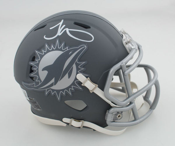 Tyreek Hill Autographed Miami Dolphins Riddell Slate Mini Helmet - Beckett