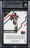 Lakers Magic Johnson Signed 2022 Panini Prizm USA Basketball #7 Card BAS Slabbed