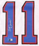 Scott Norwood Signed Bills Home Jersey (Beckett) Buffalo Place Kicker 1985-1991