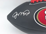 Joe Montana Autographed 49ers Black Logo Football Beckett Witness #WA82210