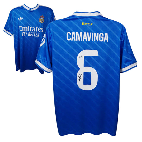 Eduardo Camavinga Signed Real Madrid Soccer Jersey #6 with Beckett Witness