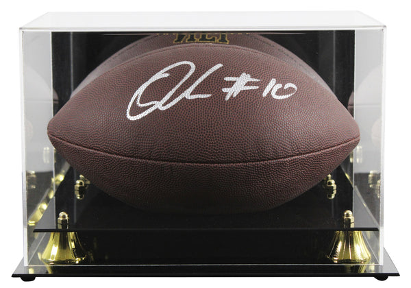 Browns Quinshon Judkins Signed Wilson Super Grip Football W/ Case BAS Witnessed