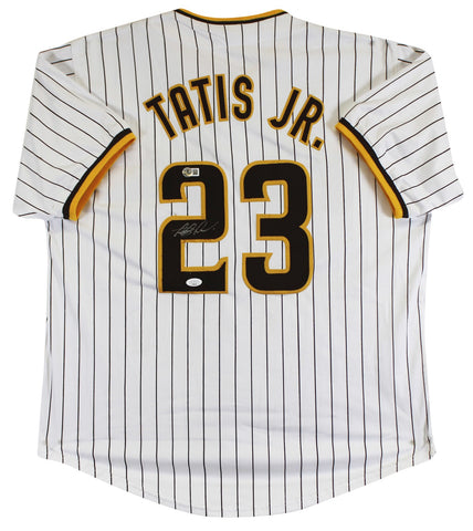 Fernando Tatis Jr. Signed White Pinstripe Pro Style Jersey BAS #BU55020