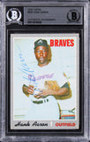 Braves Hank Aaron Authentic Signed 1970 Topps #500 Card Autographed BAS Slabbed